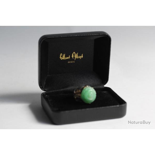 GILBERT ALBERT Bague argent et jade bijoux