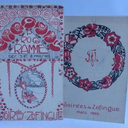 Programme Soirées Société étudiants Zofingue 1916 Suisse