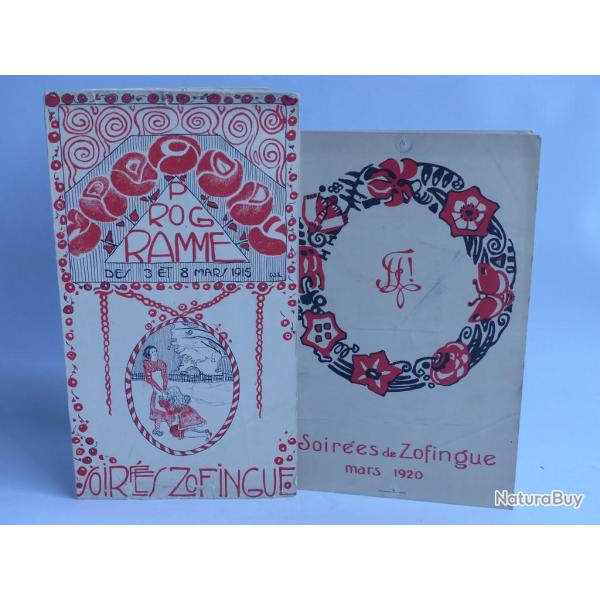 Programme Soir�es Soci�t� �tudiants Zofingue 1916 Suisse