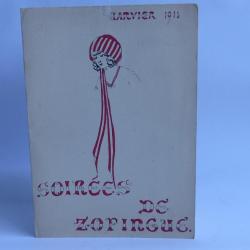 Programme Soirées Société étudiants Zofingue 1916 Suisse