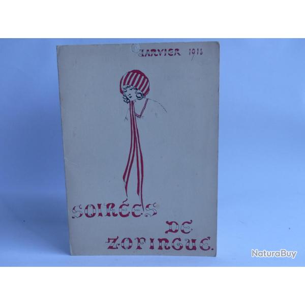 Programme Soir�es Soci�t� �tudiants Zofingue 1916 Suisse