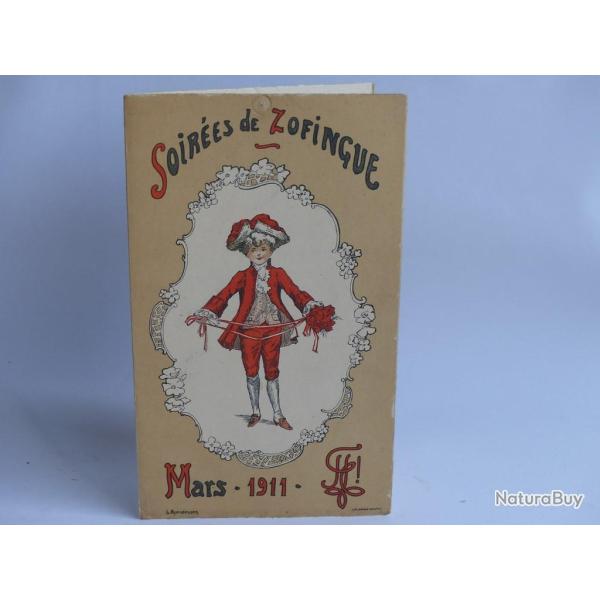Programme Soir�es Soci�t� �tudiants Zofingue 1911 Suisse