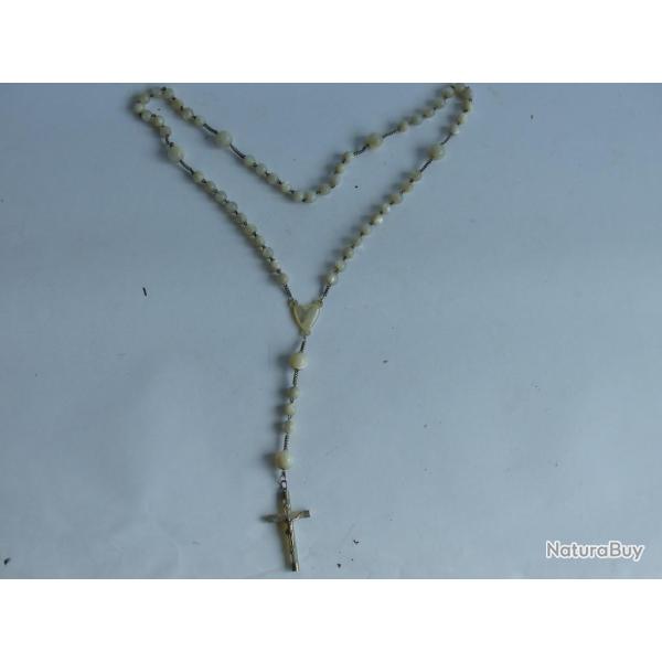 Ancien chapelet nacre et argent