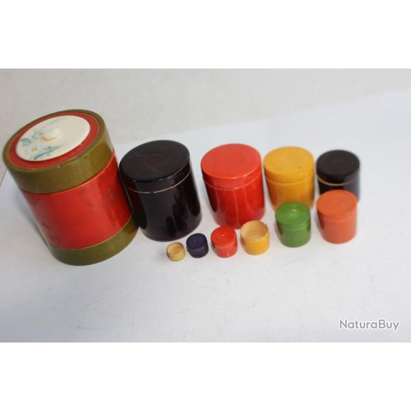 Anciennes boites gigognes bois laqu� Asie