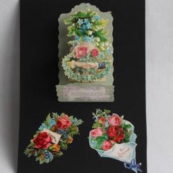 Images chromos dépliant XIXe siècle Fleurs