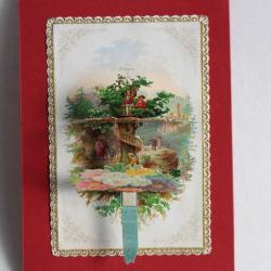 Image chromo dépliant XIXe siècle Colombes diorama