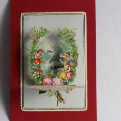 Image chromo dépliant XIXe siècle Cygne diorama Allemagne