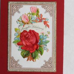 Chromo gaufré fleurs XIXe siècle Allemagne