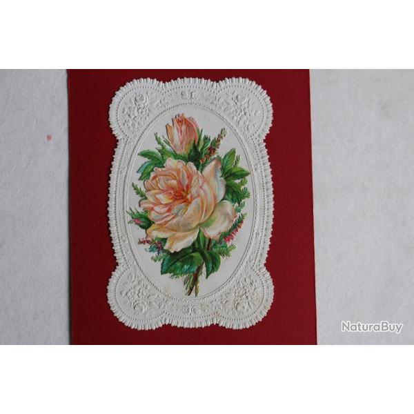 Chromo gaufr� fleurs XIXe si�cle Allemagne