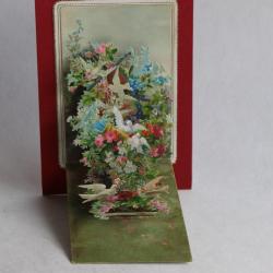 Image chromo dépliant XIXe siècle Colombes diorama Allemagne