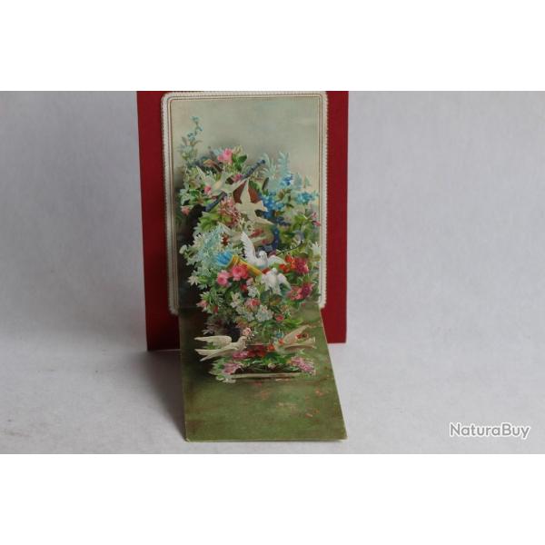 Image chromo d�pliant XIXe si�cle Colombes diorama Allemagne