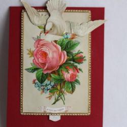 Image chromo à tirette XIXe siècle Colombe