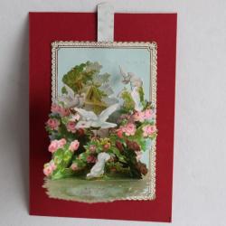 Image chromo dépliant XIXe siècle Colombes diorama