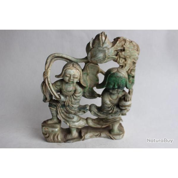 Ancienne figurine en jade sculpt�e Chine