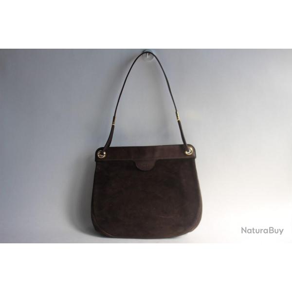 Christian DIOR Sac � main daim marron vintage