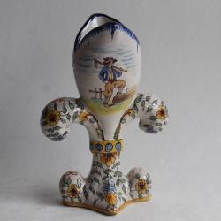 Ancien vase céramique Fleur de lys Bretagne Quimper