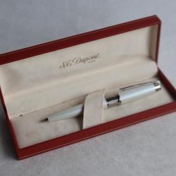S. T. DUPONT Stylo bille D Link blanc nacr&eacute;