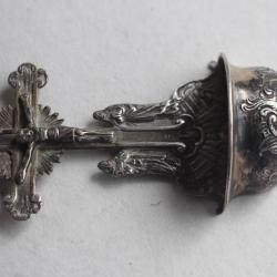 Ancien b&eacute;nitier argent massif allemand