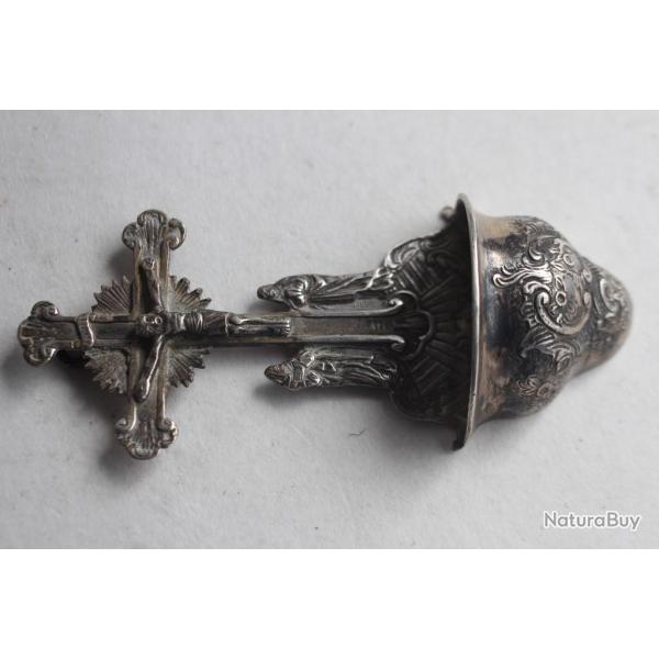 Ancien b�nitier argent massif allemand