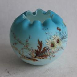 Vase boule &eacute;maill&eacute; bleu Napol&eacute;on III