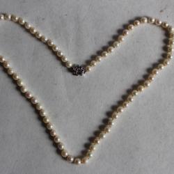 Collier perles de culture or blanc rubis bijoux