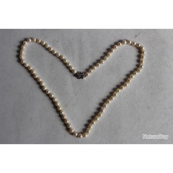 Collier perles de culture or blanc rubis bijoux