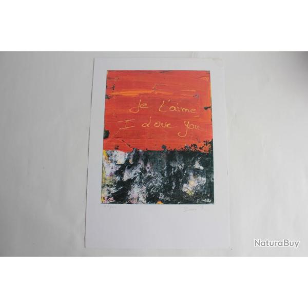 S�rigraphie originale Philippe BUSSA Je t'aime - I love you n� 231/250