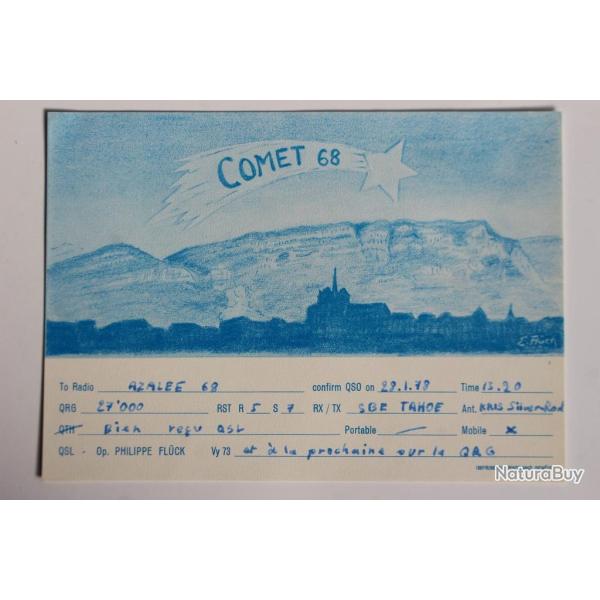 Carte postale QSL Radio Amateur Suisse Comet 68