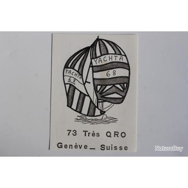 Carte postale QSL Radio Amateur Suisse Yachta 68