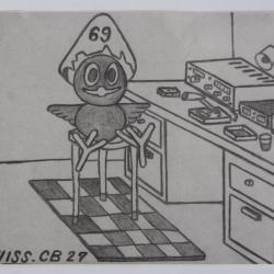 Carte postale QSL Radio Amateur Suisse Calimero