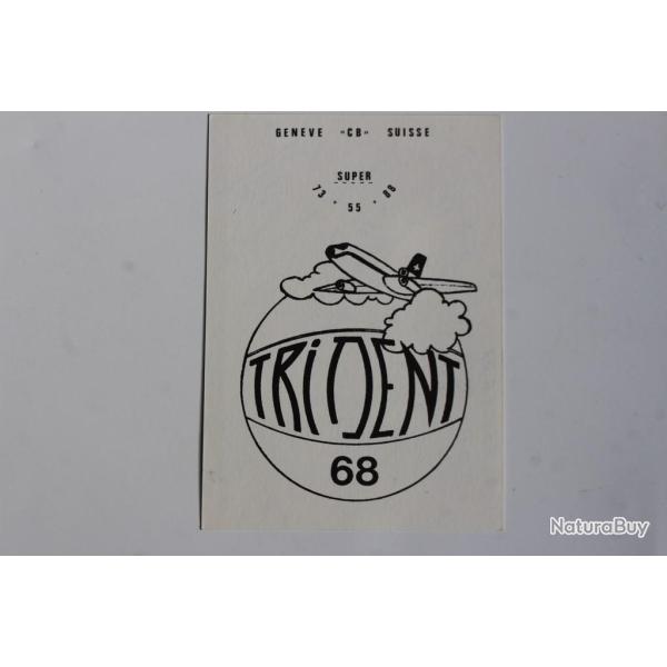 Carte postale QSL Radio Amateur Suisse Trident 68 Avion