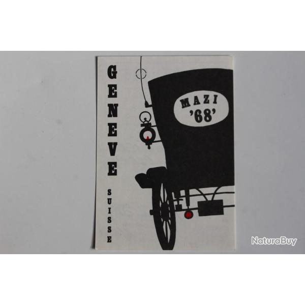 Carte postale QSL Radio Amateur Suisse Mazi 68 Gen�ve