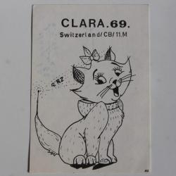 Carte postale QSL Radio Amateur Suisse Clara 69 Aristochat Walt Disney