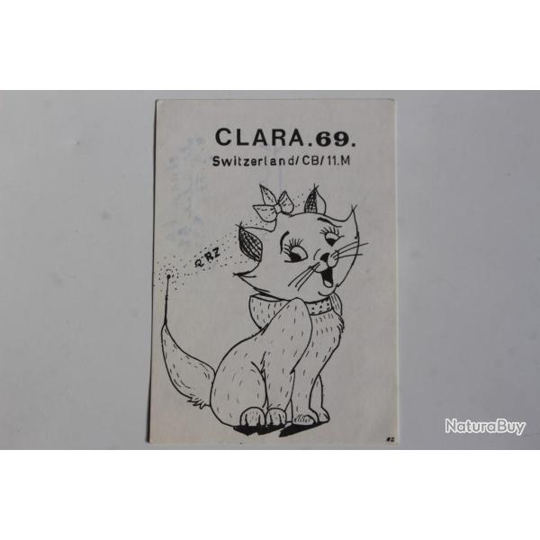 Carte postale QSL Radio Amateur Suisse Clara 69 Aristochat Walt Disney