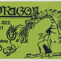 Carte postale QSL Radio Amateur Suisse Dragons Gen&egrave;ve