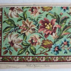 Carton tapisserie Berlin Hertz & Wegener XIXe si&egrave;cle broderie couture