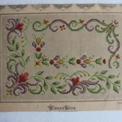 Carton tapisserie de Berlin Heinrich Kuehn XIXe si&egrave;cle broderie couture