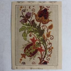 Carton tapisserie de Berlin Heinrich Kuehn XIXe si&egrave;cle broderie couture