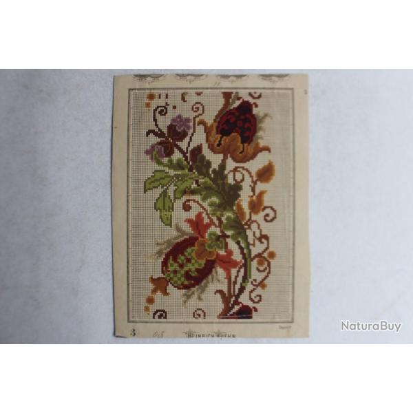 Carton tapisserie de Berlin Heinrich Kuehn XIXe si�cle broderie couture