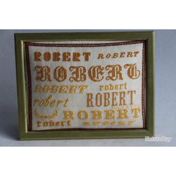 Ancienne broderie ROBERT point de croix ab�c�daire