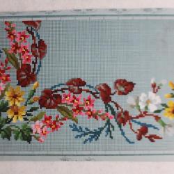 Carton tapisserie de Berlin Heinrich Kuehn XIXe si&egrave;cle broderie couture