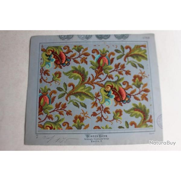 Carton tapisserie de Berlin Heinrich Kuehn XIXe si�cle broderie couture