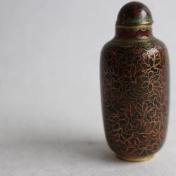Ancien flacon a tabac &eacute;maux cloisonn&eacute;s Chine