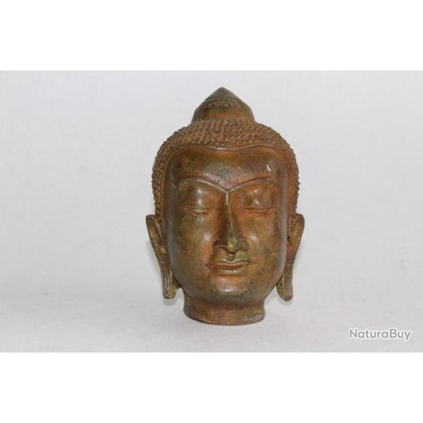 Ancienne T�te de Bouddha bronze Asie