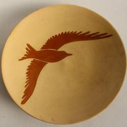 Grande coupe terre vernissée Oiseau
