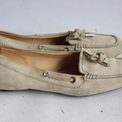 TOD'S mocassins daim beige chaussure femme T35