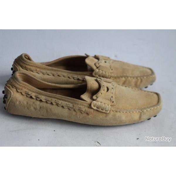 TOD'S mocassins daim beige chaussure femme T34,5
