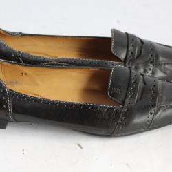 TOD'S mocassins cuir noir chaussures femme T35