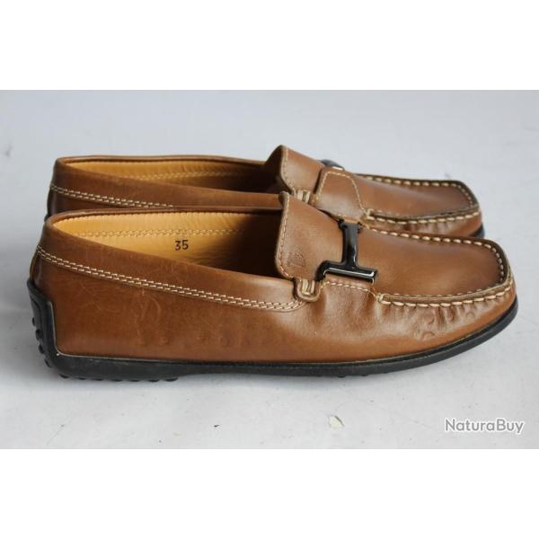 TOD'S mocassins cuir marron chaussures femme T35