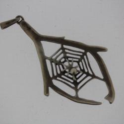 Bijoux pendentif argent toile araignée